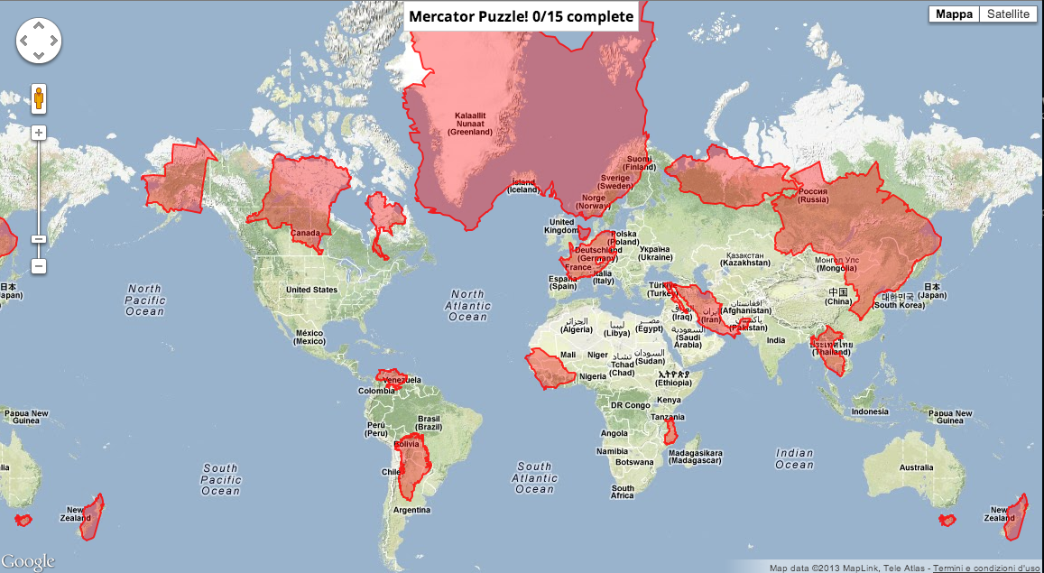 Giocare con le mappe: il puzzle di Mercatore • Rivista Studio