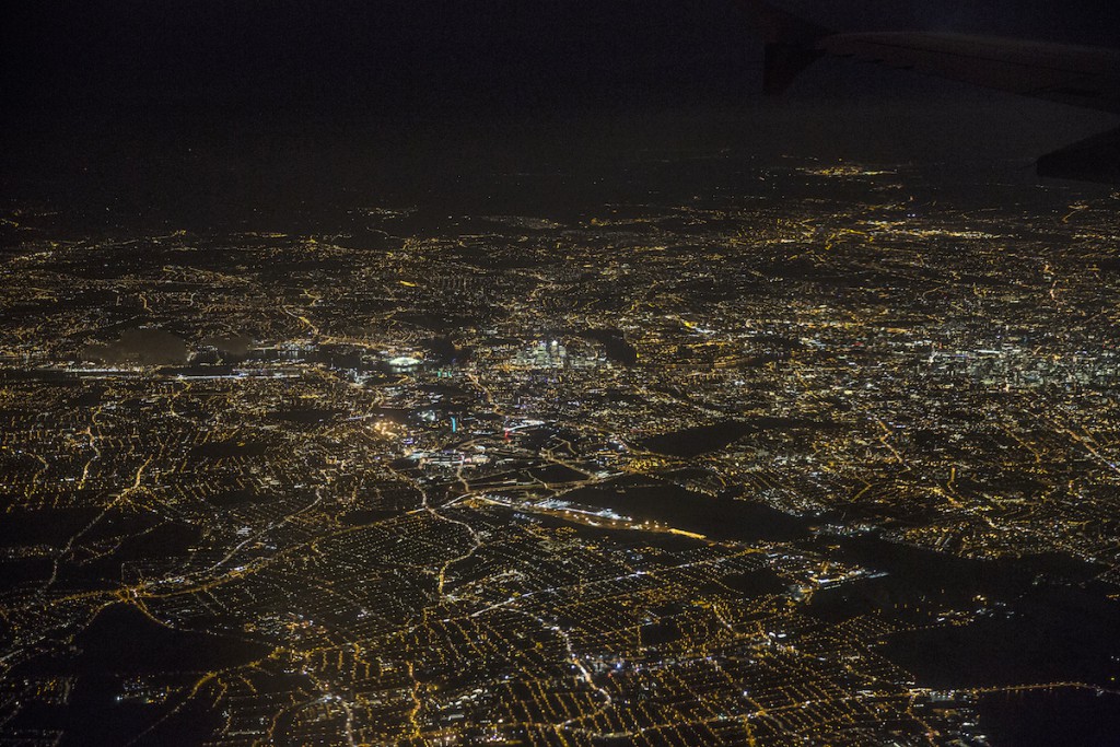 View From a Commercial Airliner Crossing Europe