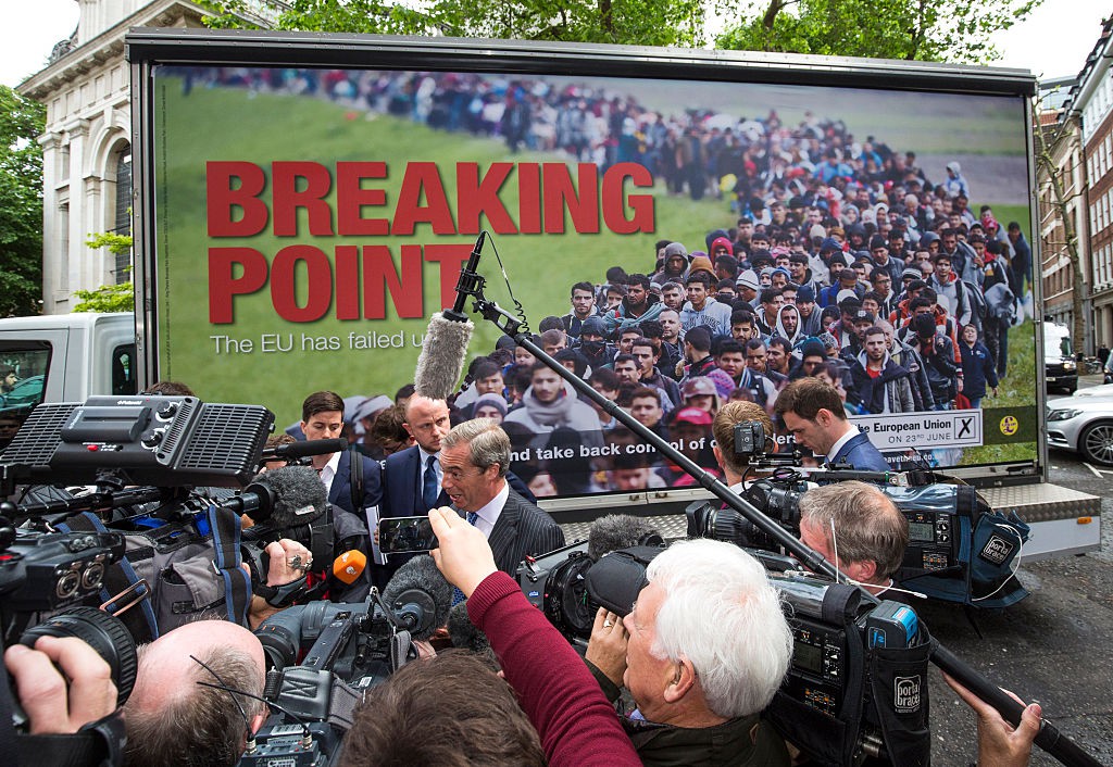 Nigel Farage Launches UKIP's New EU Referendum Poster Campain