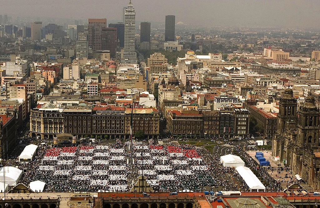 Aerial view of Mexico City's main square