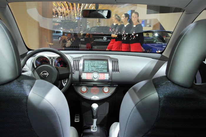 Interior view of the Nissan Tone car wit